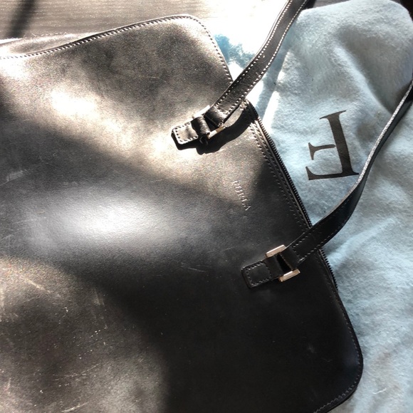 FURLA BLACK LEATHER PURSE - Picture 2 of 8